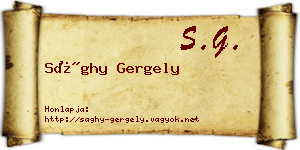 Sághy Gergely névjegykártya